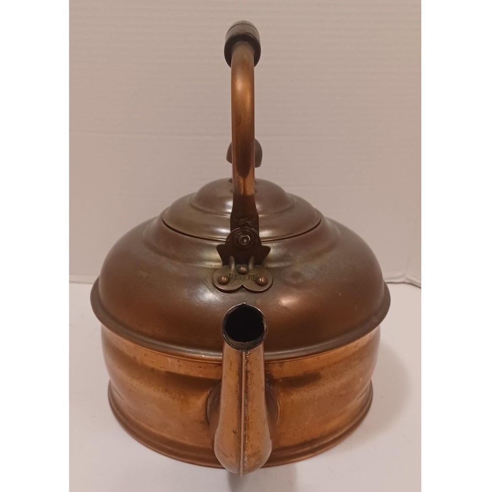 Antique Copper Tea Kettle Large Tea Pot 5 Liter Vintage Teapot 1910–1930 Revere - Picture 4 of 12